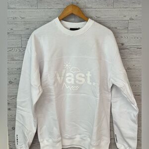 Vast Life Men's Large Color Block Crewneck Sweatshirt VAST Logo White